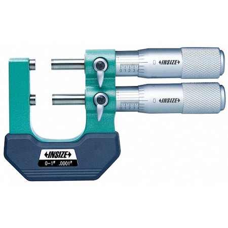 Insize 3235-2 Limit Micrometer, Flat Anvil, Mechanical, 1 to 2
