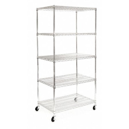 Seville Classics SHE24365B Wire Shelving Unit, 24