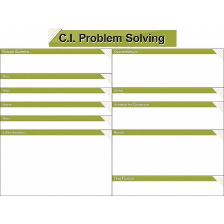 Visual Workplace 60-1912-3648-043 Lean Tracking Board, Plastic, 36 in, 48 in, No Frame Frame, White, Gloss