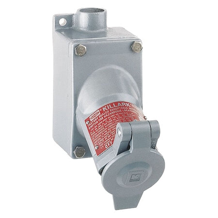 Hubbell Killark UGR5-20231QWWW Receptacle, 20A, 125V AC, Gray, Aluminum