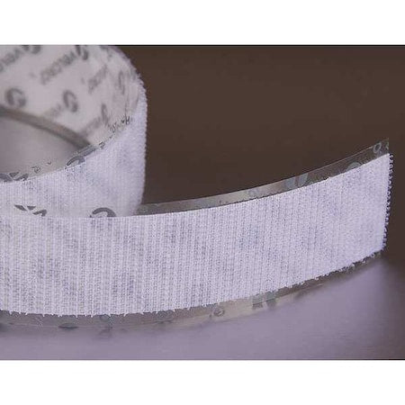 Velcro Brand 186070 Reclosable Fastener, Rubber Adhesive, 75 ft, 4 in W, White