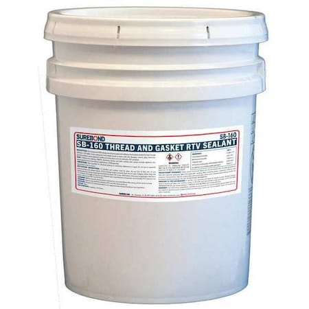 Surebond SB-160 P CL Acetoxy Cure RTV Silicone Sealant, 5 gal, Clear, Temp Range -62 to 350 Degrees F
