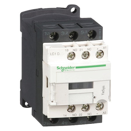 Schneider Electric LC1D18BL IEC Magnetic Contactor, 1NC/1NO, 24V DC, 3 P, Non-Reversing, Screw Clamp