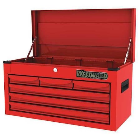 Westward 48RJ70 Top Chest, 6-Drawers, Powder Coated Red, 26