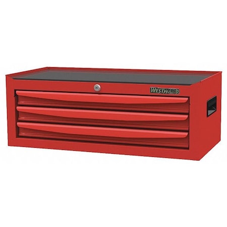 Westward 48RJ72 Intermediate Chest, 3-Drawers, Powder Coated Red, 26.5