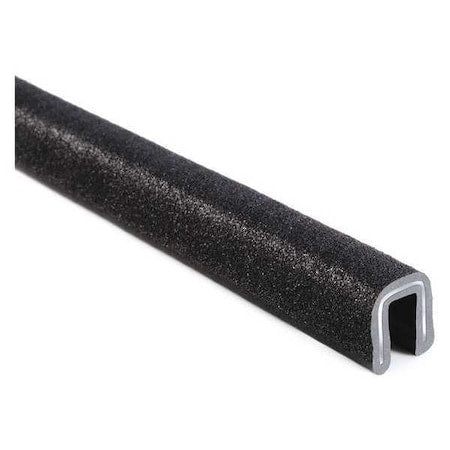 Trim-LOK 1100B7X1/8-250 Edge Trim, PVC, Aluminum, 250 ft Length, 3/8 in Overall Width, Style: Rubber Look