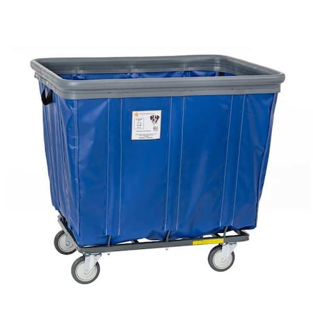 R&B Wire Products 418SOBC/BL Vinyl Basket Truck with Air Cushion Bumper and Steel Base, 18 Bushel, Blue