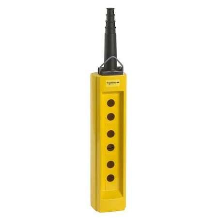 Schneider Electric XACB06 Pendant Enclosure, 22 mm, 6 Holes, Yellow