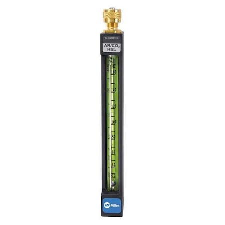 Miller Electric 16531 Flowmeter, Argon, Carbon Dioxide, Helium, Single Stage, 1/4 in Inlet, 5/8