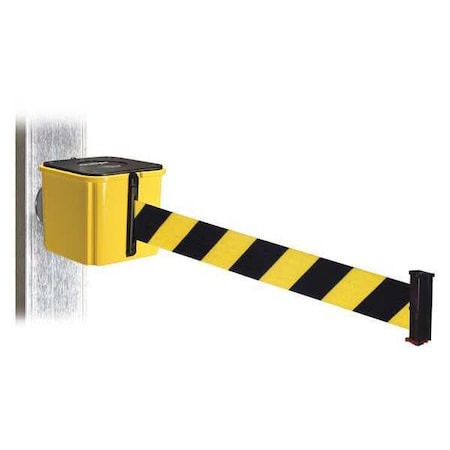 Retracta-Belt WH412YW30-BYD-MM Belt Barrier, Ylw, Black/Ylw Belt, 30 ft. L