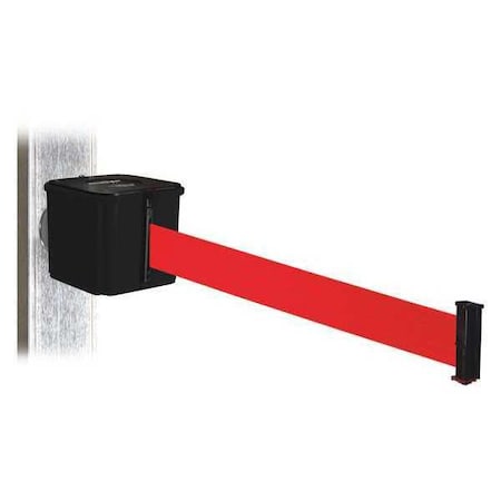 Retracta-Belt WH412SB25-RD-MM Belt Barrier, Black, Magnet, Red Belt, 25 ft. L