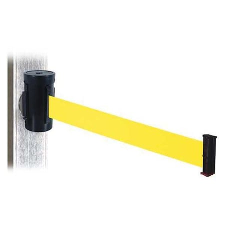 Retracta-Belt WH700SB-YW-MM Belt Barrier, Black, Magnet, Ylw Belt, 10 ft. L