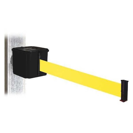 Retracta-Belt WH412SB30-YW-MM Belt Barrier, Black, Magnet, Ylw Belt, 30 ft. L