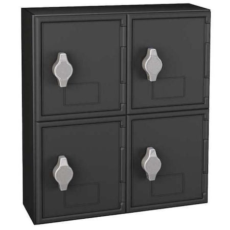 United Visual Products UVQ1047 Cell Phone Locker, 12 in W, 4 in D, 13 1/2 in H, (2) Tier, (2) Wide, Black