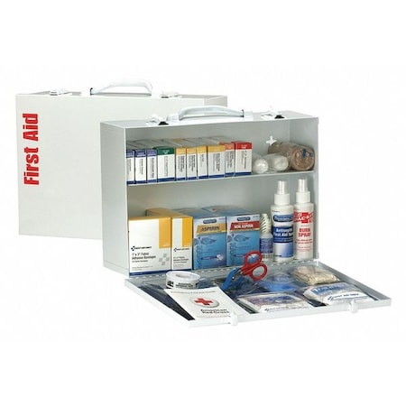 First AID Only 90572 First Aid Kit and Housing, Steel Cabinet, 347 Components, 75 People Served