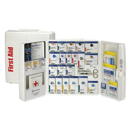 First AID Only 90659-021 First Aid Kit and Housing, Plastic Cabinet, 290 Components, 100 People Served