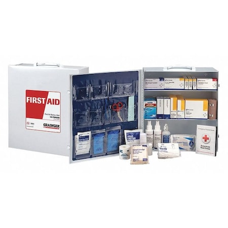 First AID Only 59387 First Aid Kit and Housing, Metal Cabinet, 404 Components, 100 People Served