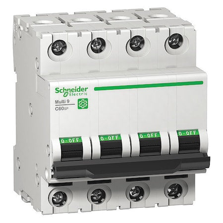 Schneider Electric M9F22416 Miniature Circuit Breaker, C60SP Series, 16A, 4 Pole, 240/415/440V AC, 14kA at 240V AC, C Curve