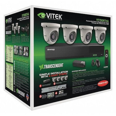 Vitek VT-TH2KT42TA-2 Digital Video Recorder Kit, Fixed Type