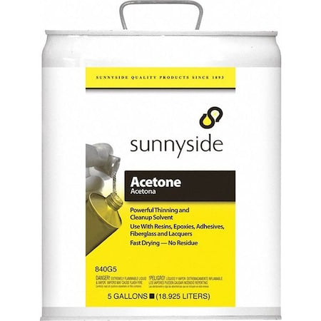 Sunnyside 840G5 Acetone, Solvent, Liquid, 5 gal, Pail