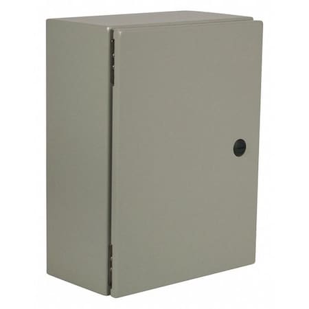 Wiegmann N412161210C 1/4 Turn Latch Electrical Enclosures, 16 in H, 10 in D, 12 in W, 12, 13, 3R, 4, Steel