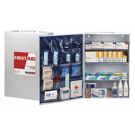First AID Only 59361 First Aid Kit and Housing, Metal Cabinet, 563 Components, 150 People Served
