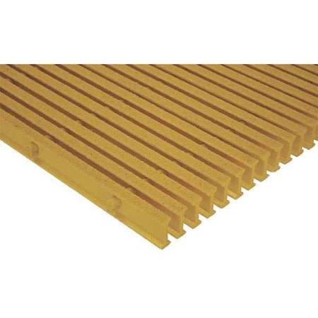Fibergrate 350575 Fiberglass Pultruded Grating, 144 in Span, Grit-Top Surface, ISOFR Resin, Yellow