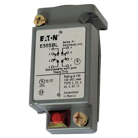 Eaton E50SBL 2NC/2NO Limit Switch Body Nema 1, 2, 4, 6, 6P, 12, 13