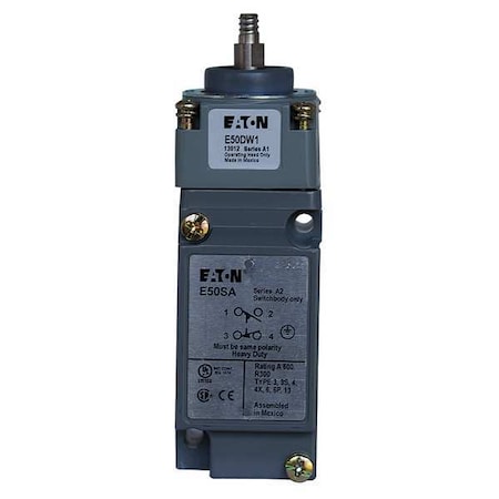 Eaton E50AW1 Heavy Duty Limit Switch, Wobble Stick, 1NC/1NO, 10A at 600V AC, Actuator Location: Top