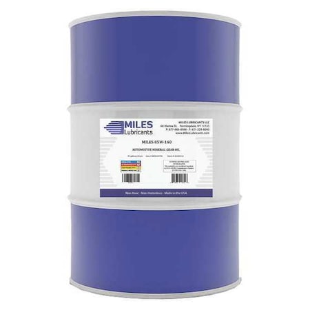 Miles Lubricants M00600701 55 gal Gear Oil Drum Yellow