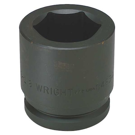 Wright Tool 848-80MM Impact Socket, 1-1/2 In Drive, 80 mm, 6 pt, Black Oxide