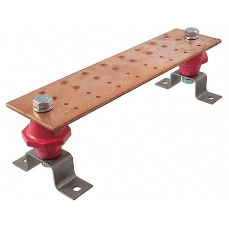 Hubbell Premise Wiring HBBB14416H Busbar, Copper, Grounding Bar L 16 in
