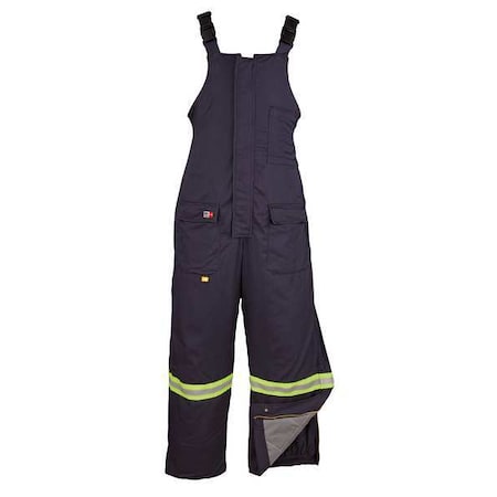 BIG Bill M905US7-LR-NAY Bib Overalls, 52 cal/sq cm ATPV, 30 in Inseam, 12% Nylon, 88% Cotton, Snap