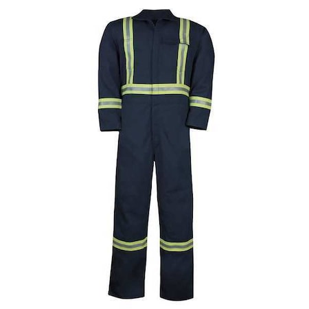 BIG Bill 1325US7-3XLR-NAY Coverall, 8.7 cal/sq cm ATPV, 3X-Large, 32 in Inseam, Ultrasoft(R), Adjustable Snap (Cuff), Zipper