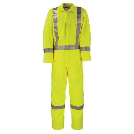 BIG Bill 1328TY7-SR-YEL Coverall, 8.9 cal/sq cm ATPV, S, 30 in Inseam, Tencate Tecasafe(R) Plus