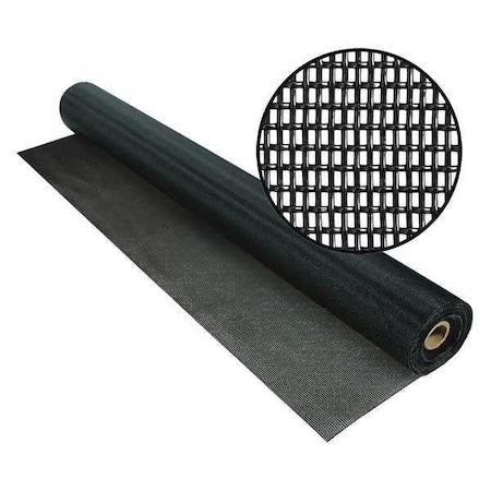 Phifer 3009403 Pet Door and Window Screen, Vinyl Coated Polyester, 72 in W, 50 ft L, 0.025 in Wire Dia, Black