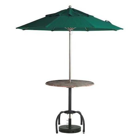 Grosfillex 98822031 Windmaster Umbrella, 9 ft., Forest Green