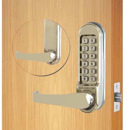 Codelocks CL510-SS Mechanical Lockset, Stainless Steel, Lever