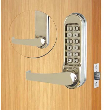Codelocks CL515-SS Mechanical Lockset, Stainless Steel, Lever