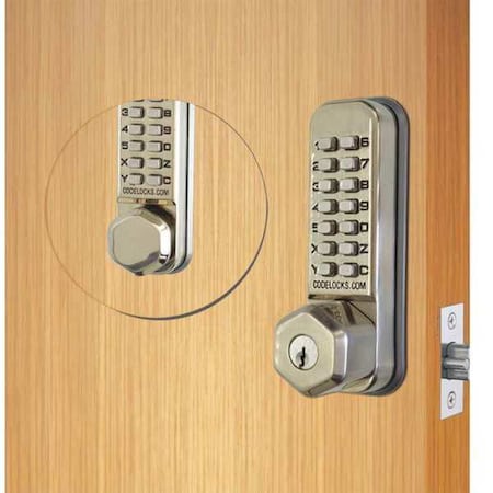 Codelocks CL290KBB-SS Mechanical Lockset, Stainless Steel, Knob