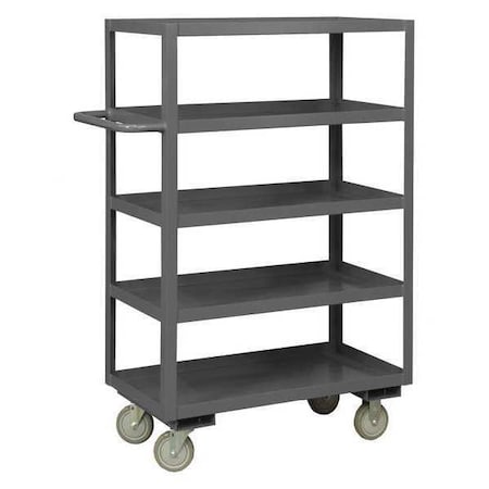 Durham MFG RSC-3060-5-95 Utility Cart with Lipped Metal Shelves, Steel, 1,200 lb Load Capacity, 5 Shelves, 66 1/2 in L
