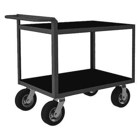Durham MFG RSCR243638ALDRM8PN95 Utility Cart with Lipped Metal Shelves, Steel, 1,500 lb Load Capacity, 2 Shelves, 51 in L, 40