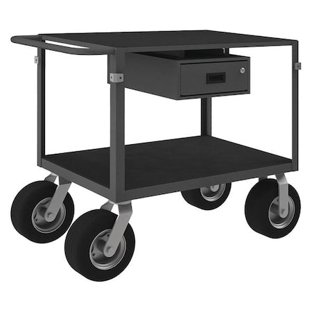 Durham MFG IC24361DRPS10PN95 Instrument Cart with Flush Metal Shelves, Steel, 1,000 lb Load Capacity, 2 Shelves, 66 1/2 in L