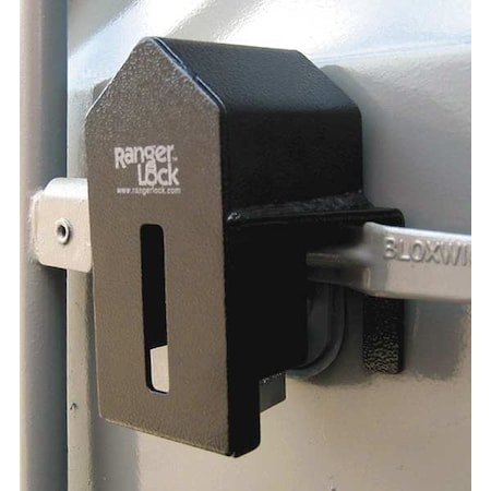 Ranger Lock RGUN-0L Padlock Guard, 7 in, Hardened Steel, Black