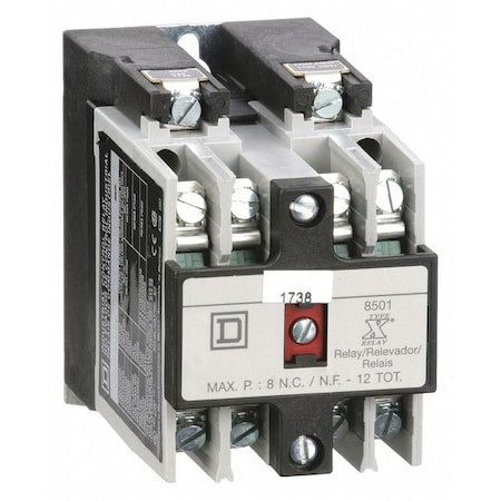 Square D 8501XO40V02 NEMA Control Relay, 4NO, 110/120V AC, 10A