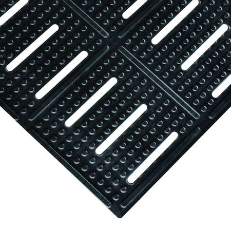 Notrax 755R0024BL Antifatigue Mat, Nitrile Rubber, Slotted, 2 ft W x 60 ft L, Black
