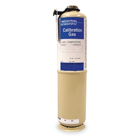 Industrial Scientific 18102230 Calibration Gas, Carbon Monoxide, 103 L, 5/8 in-18 UNF threaded collar Connection, +/-5%