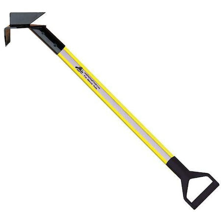 Leatherhead Tools DBY-10DH-D Drywall Hook, 10 ft. Dog Bone Pole, HiViz Yellow, D-Handle