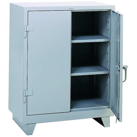 Lyon DD1110 Shelving Storage Cabinet, 46 in H, 36 in W, 21 in D, Swing, Padlock Hasp, Gray, 4 Shelves, 0 Drawers