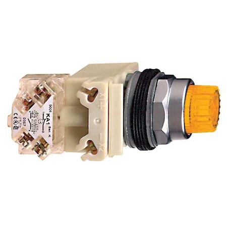 Schneider Electric 9001K2L35LYAH13 Illuminated Push Button, Extended, Momentary Action, Not Applicable Release, Illuminated